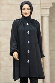  Black Islamic Clothing Tunic 1117S - 2