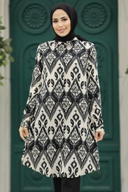  Black Islamic Clothing Tunic 11603S - 1