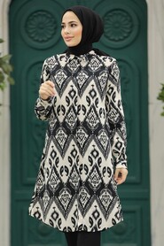  Black Islamic Clothing Tunic 11603S - 2