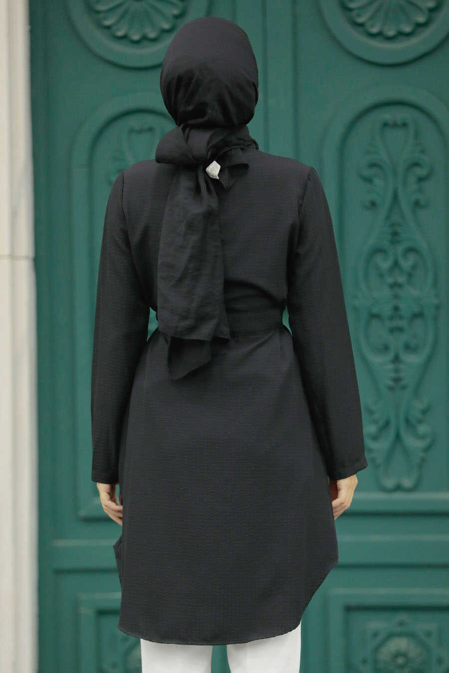 Neva Style - Black Islamic Clothing Tunic 4681S