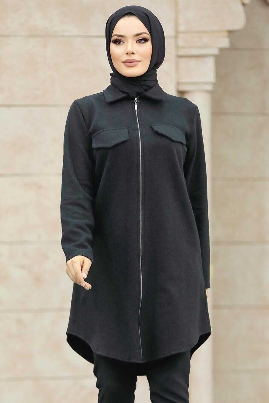 Neva Style - Black Islamic Clothing Tunic 5944S