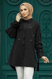  Black Islamic Clothing Tunic 603S - NEVA STYLE