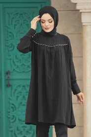 Black Islamic Clothing Tunic 614S - 1