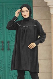 Black Islamic Clothing Tunic 614S - 2