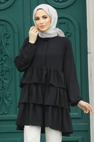  Black Islamic Clothing Tunic 64701S - 1