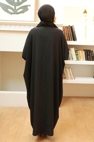  Black Islamic Clothing Turkish Abaya 17410S - 3
