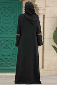  Black Islamic Clothing Turkish Abaya 62104S - 3