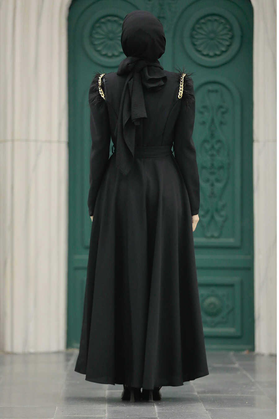 Neva Style - Black Islamic Long Sleeve Maxi Dress 20481S