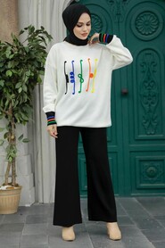  Black Knitwear Hijab For Women Dual Suit 6399S - 2