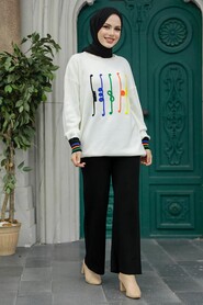  Black Knitwear Hijab For Women Dual Suit 6399S - 1