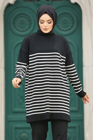  Black Knitwear Hijab Tunic 10141S - 3