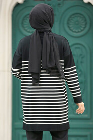  Black Knitwear Hijab Tunic 10141S - 4