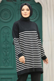  Black Knitwear Hijab Tunic 10141S - 2