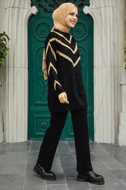  Black Knitwear Modest Dual Suit 10151S - 3