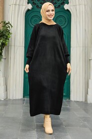  Black Knitwear Muslim Dress 3419S - 1