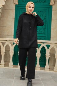  Black Knitwear Muslim Dual Suit 10032S - 1