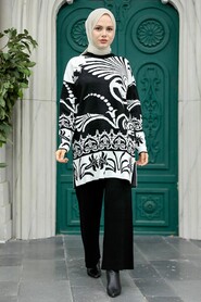  Black Knitwear Muslim Dual Suit 6395S - 1