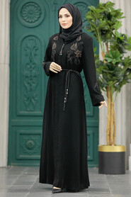  Black Long Abaya 45273S - 2