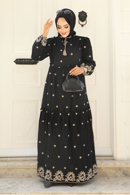  Black Long Dress 1381S - NEVA STYLE