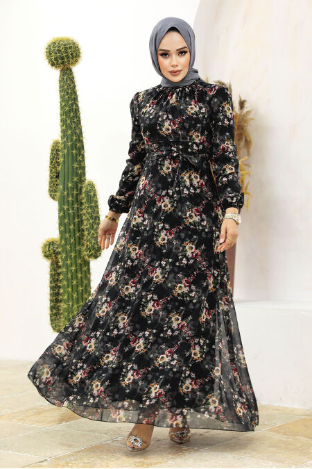  Black Long Dress 27947S - NEVA STYLE