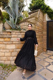  Black Long Dress for Muslim Ladies 1389S - NEVA STYLE
