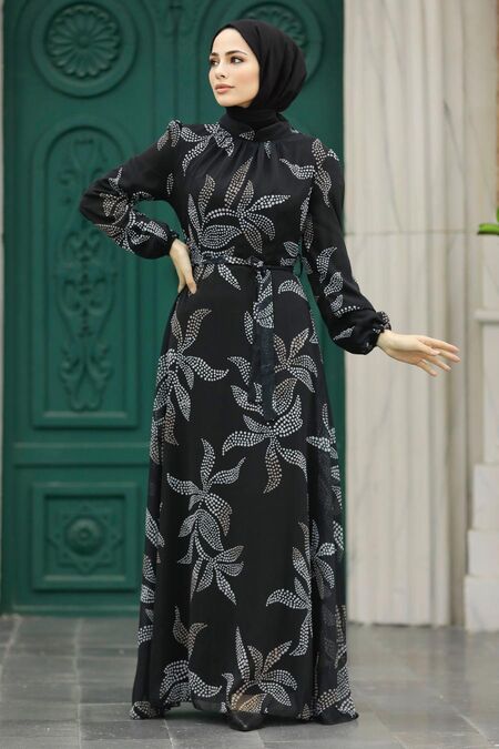 Black Long Dress for Muslim Ladies 279310S - Neva-style.com