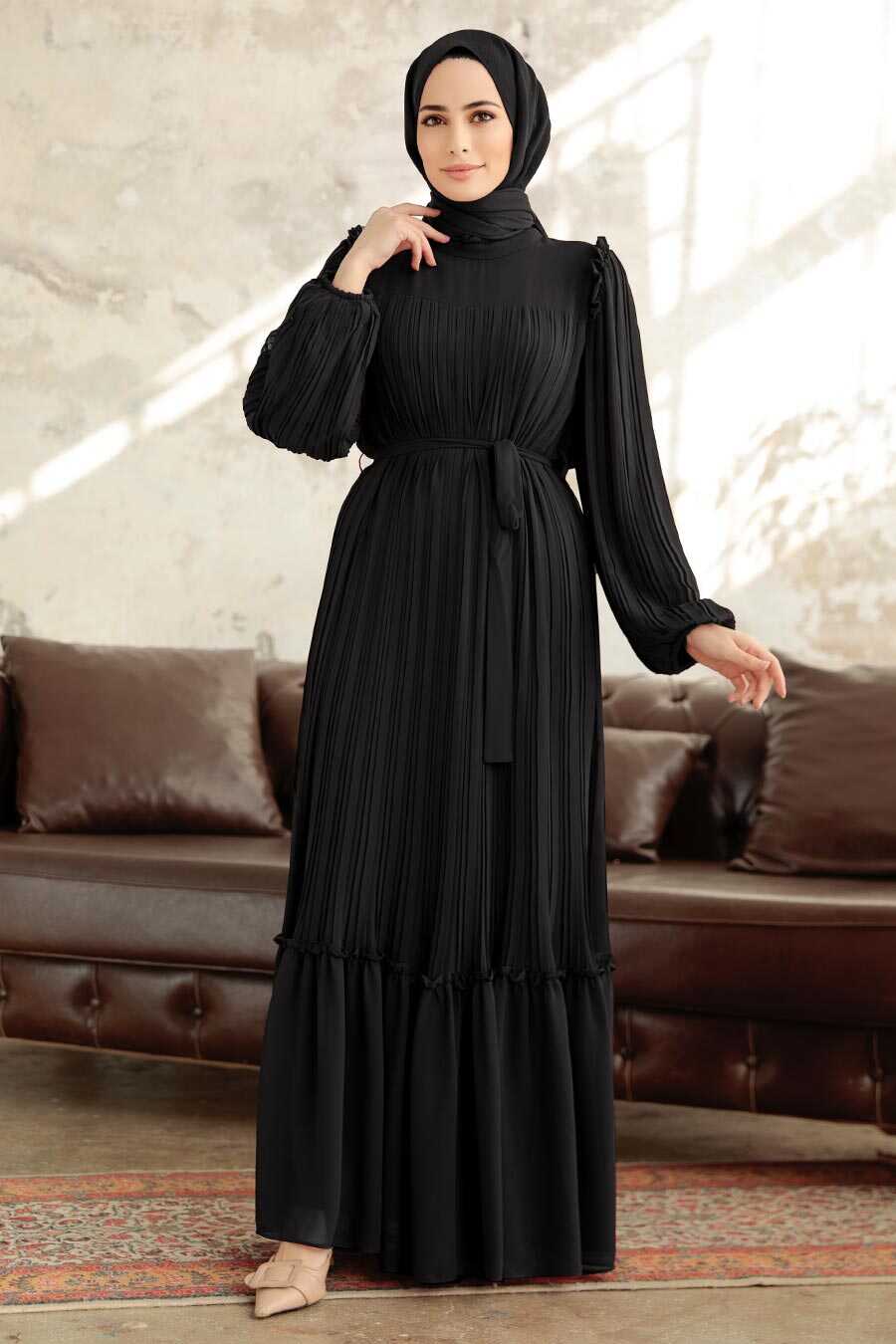 Black Long Dress for Muslim Ladies 3958S - Neva-style.com