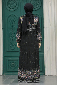 Neva Style - Black Long Dress for Muslim Ladies 50095S - Thumbnail