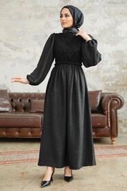  Black Long Dress for Muslim Ladies 5857S - 2