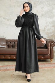  Black Long Dress for Muslim Ladies 5857S - 1