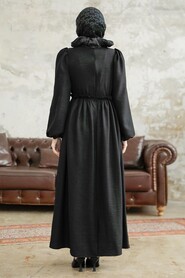  Black Long Dress for Muslim Ladies 5857S - 3