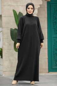  Black Long Knitwear Dress 34293S - NEVA STYLE