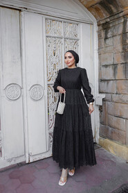  Black Long Muslim Dress 13750S - NEVA STYLE