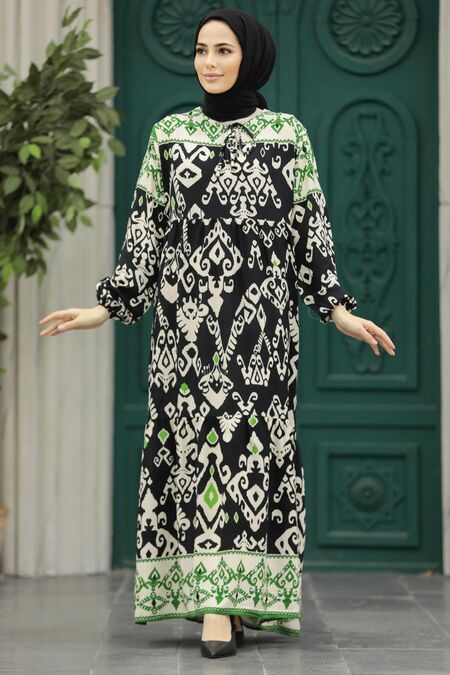  Black Long Muslim Dress 17510S - NEVA STYLE