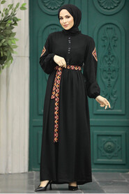  Black Long Muslim Dress 8858S - 2