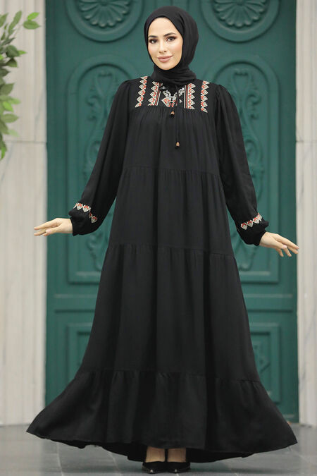 Black Long Muslim Dress 8966S - Neva-style.com