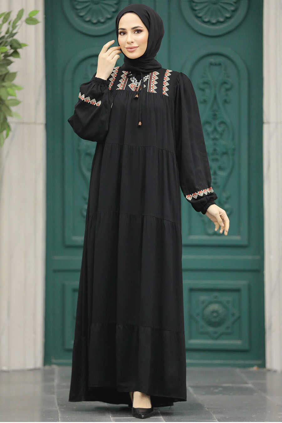 Black Long Muslim Dress 8966S - Neva-style.com