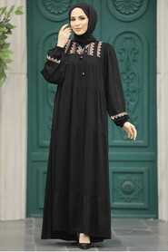  Black Long Muslim Dress 8966S - 2