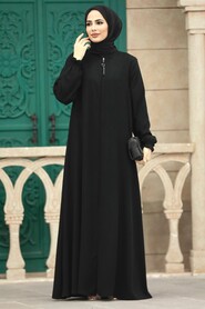  Black Long Sleeve Abaya 35164S - 1