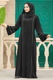  Black Long Sleeve Abaya 35165S - 1