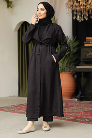  Black Long Sleeve Coat 11341S - 2