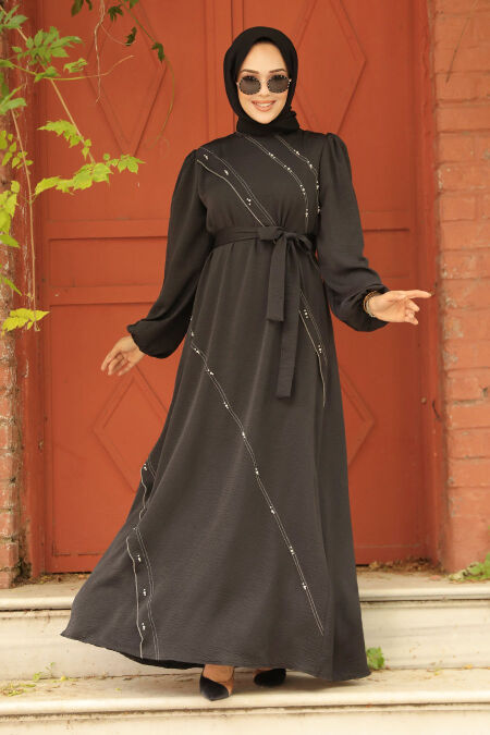  Black Long Sleeve Dress 342600S - NEVA STYLE