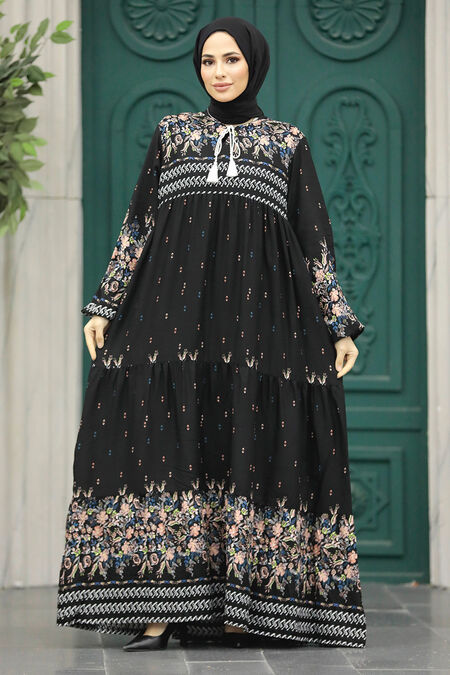  Black Long Sleeve Dress 50002S - NEVA STYLE