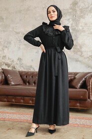  Black Long Sleeve Dress 616S - 1
