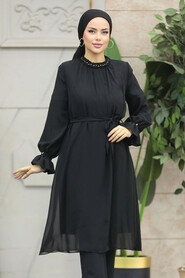 Neva Style - Black Modest Tops Tunic 21034S - 1