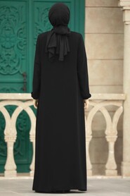  Black Long Sleeve Turkısh Abaya 62315S - 3