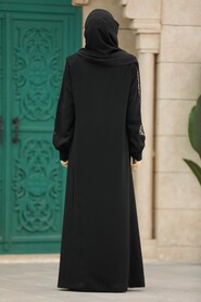  Black Long Turkish Abaya 41563S - 3