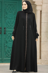  Black Long Turkish Abaya 41563S - 2