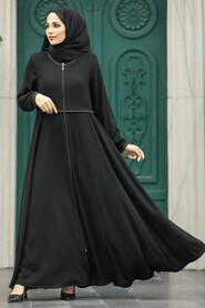Neva Style - Black Long Turkish Abaya 617S - Thumbnail
