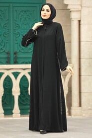  Black Long Turkish Abaya 618S - 2